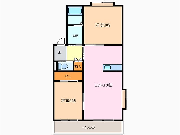 楼蘭篠の風の物件間取画像